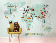3D World Travel Map Wall Mural Wallpaper GD 4535- Jess Art Decoration