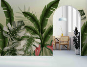 3D Tropical Green Leaves Background Wall Mural Wallpaper GD 3325- Jess Art Decoration