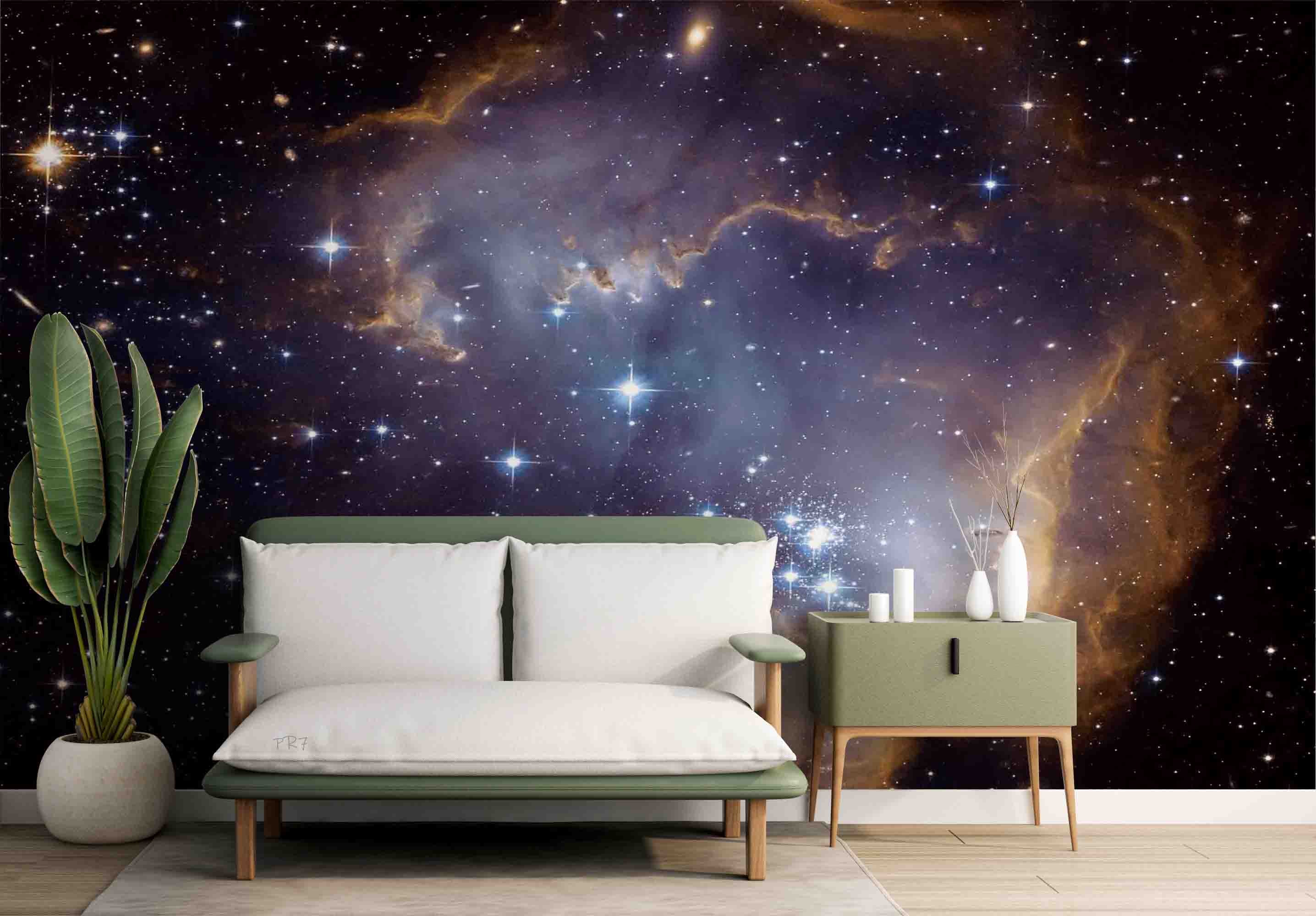 3D Star Cloud Night Sky Silhouette Branch Tree Wall Mural Wallpaper GD 4496- Jess Art Decoration