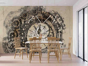 3D Vintage Ink Clocks Wall Mural Wallpaper GD 4442- Jess Art Decoration