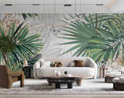 3D Tropical Plant Green Leaf Wall Mural Wallpaper GD 4736- Jess Art Decoration
