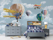3D Aircraft Balloon Sky Cloud Wall Mural Wallpaper YXL 10- Jess Art Decoration