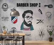Barber Shop Head Scissors Comb Barber Shop Wallpaper barbershop graffiti wall mural for barber shop - view 5