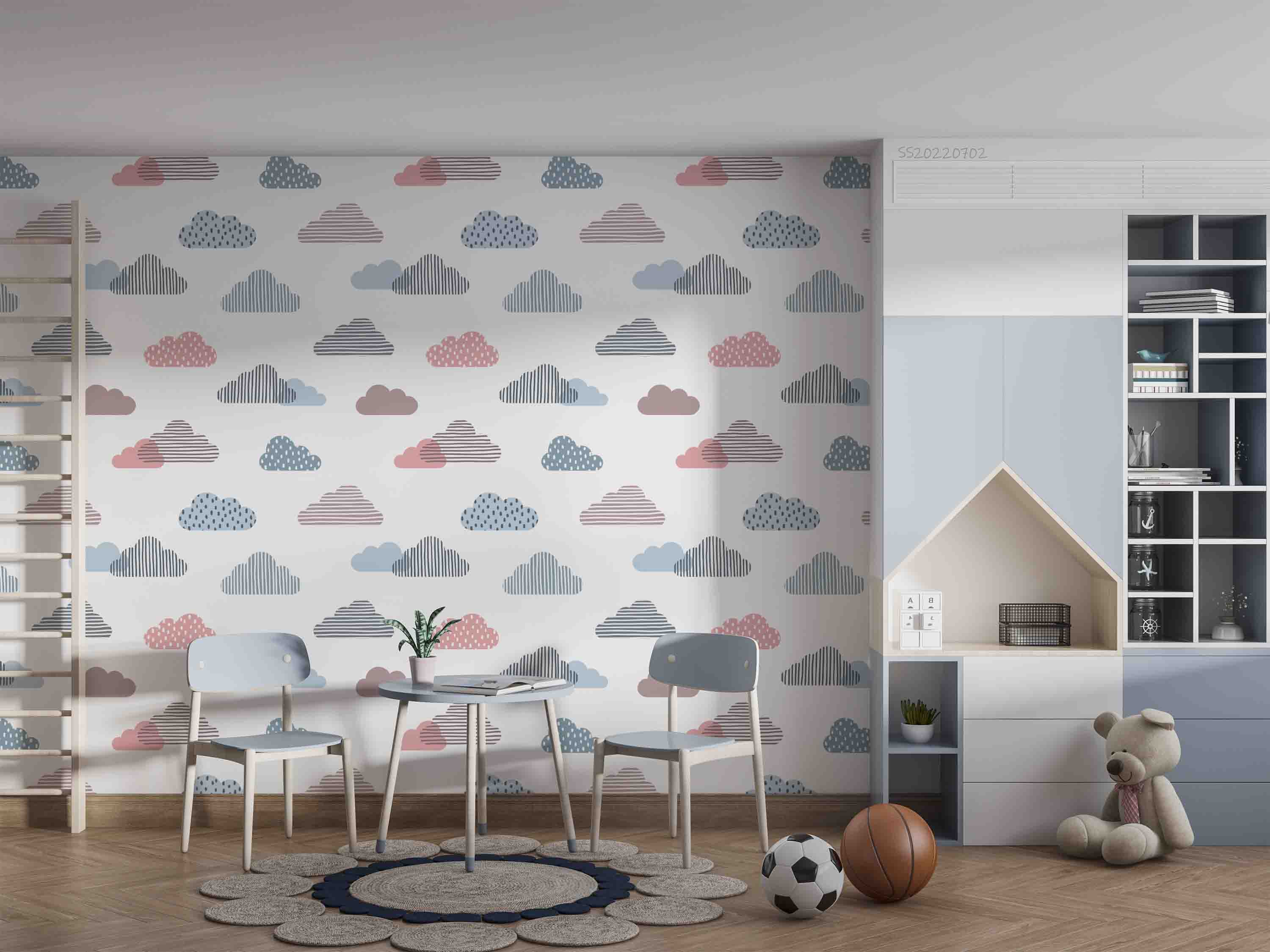 3D Stylish Pastel Color Graffiti Cloud Wall Mural Wallpaper GD 5139- Jess Art Decoration