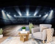 Basketball Court Lamplight Floor Wallpaper basketball wall mural for bedroom, gym or sports room - view 5