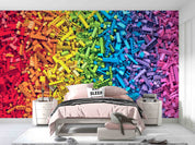Rainbow Toy Bricks Background Urban Wallpaper urban graffiti wall mural for teen room, studio or feature wall - view 5