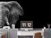 3D Animal Elephant Grey Black Wall Mural Wallpaper YXL 14- Jess Art Decoration