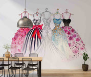 3D Watercolor Fashion Dress Illustration Wall Mural Wallpaper GD 4876- Jess Art Decoration