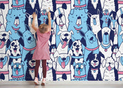 3D Dog Pattern cute dog pattern background wall mural wallpaper for kids room - view 5