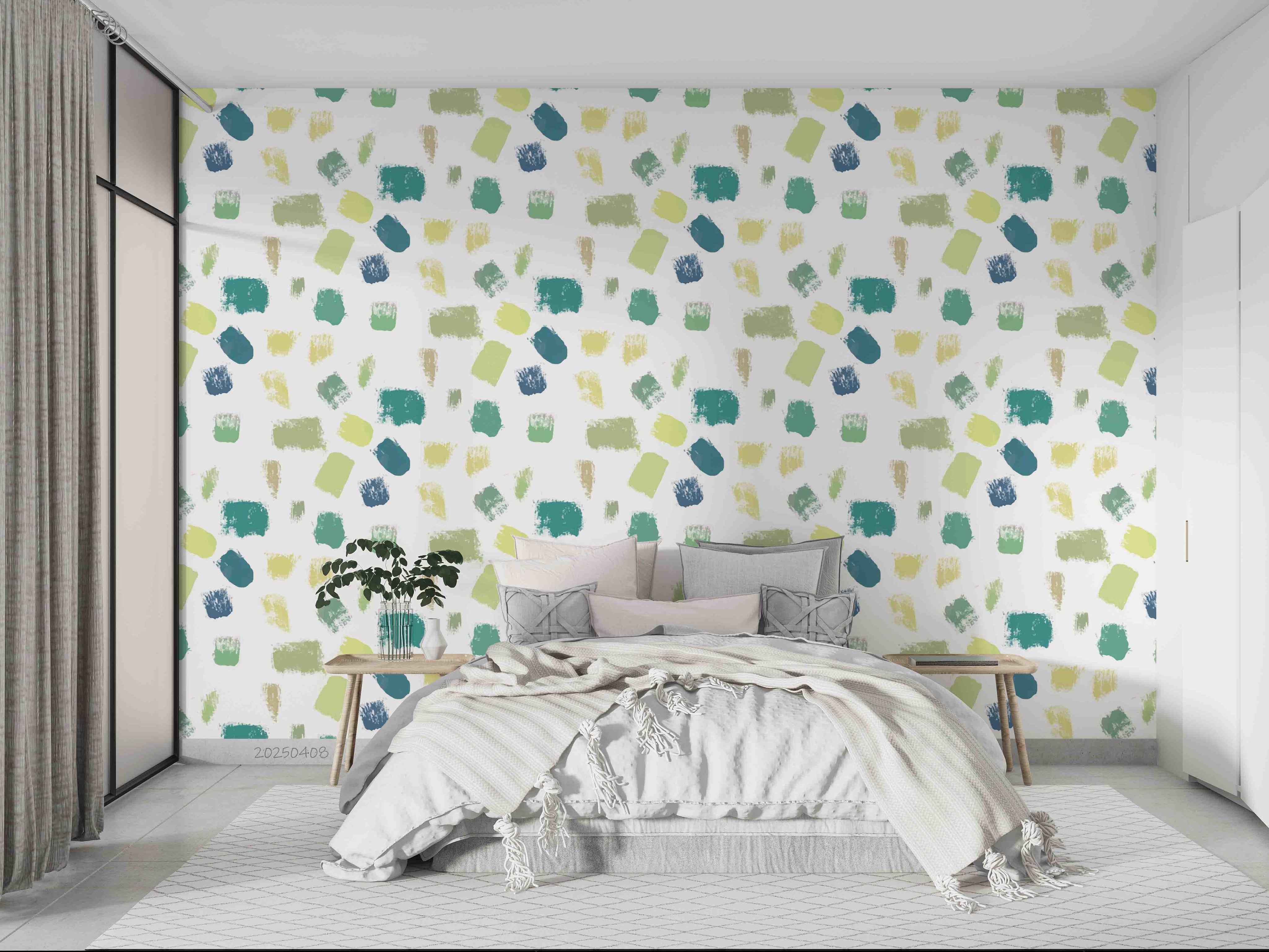 3D Abstract Green Graffiti Pattern Wallpaper Wall Mural Wall Decor Wall Art Wall Sticker Remoable Wallpaper