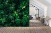 3D Tropical Leaves Dark Green Water Drops Texture Natural Background Wall Mural Wallpaper GD 3263- Jess Art Decoration