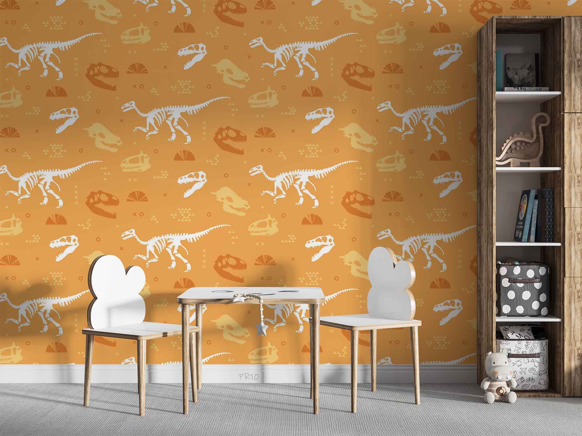 3D Dinosaur Fossil Pattern dinosaur fossil pattern wall mural wallpaper for kids room - view 5