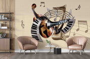 3D Vintage Instrument Stave Musical Note Wall Mural Wallpaper GD 4669- Jess Art Decoration