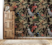 3D Jungle Plant Leaf Animal Birds Wall Mural Wallpaper GD 3241- Jess Art Decoration