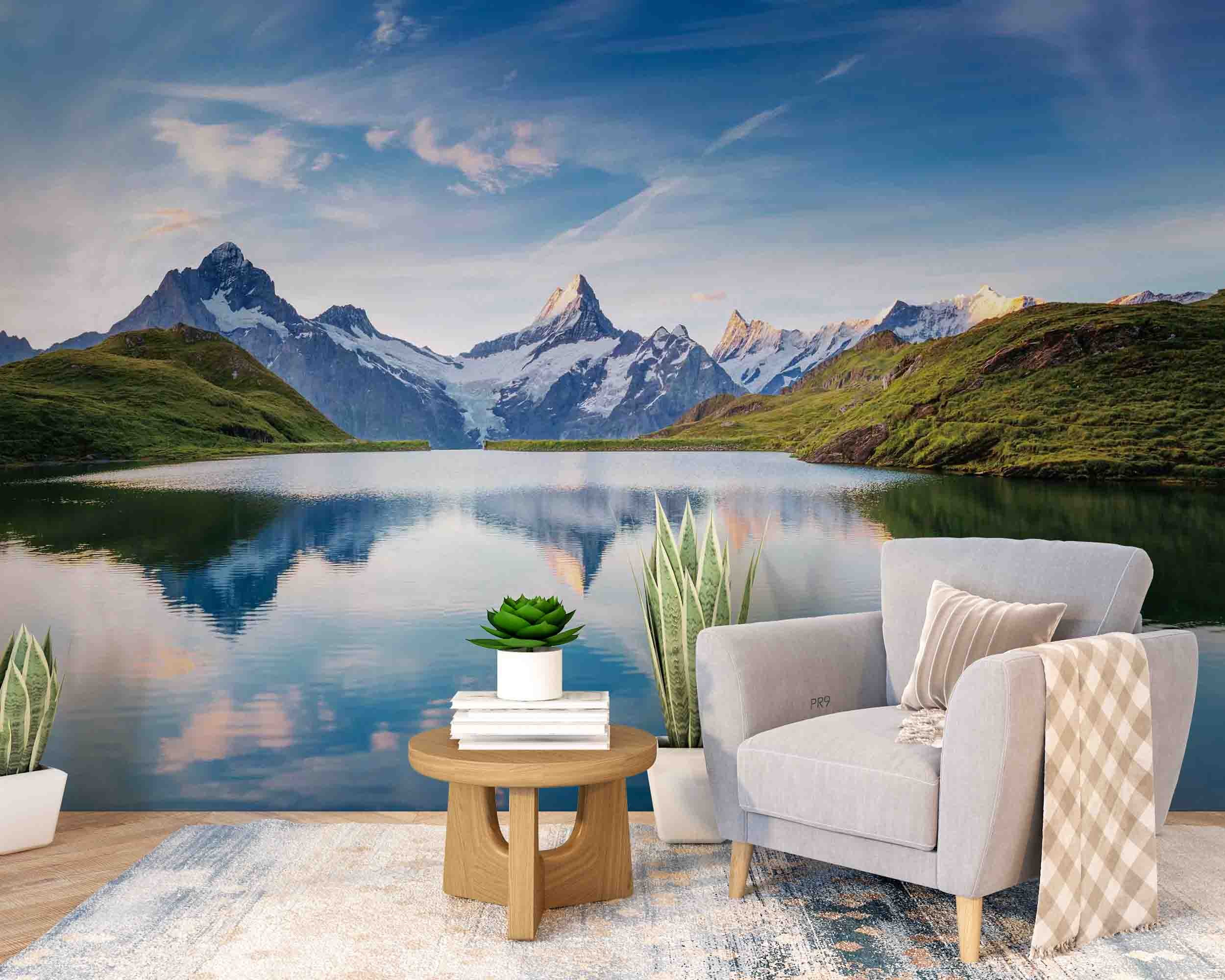 3D Beautiful Snow Mountain Lake Nature Scenery Wall Mural Wallpaper GD 4691- Jess Art Decoration