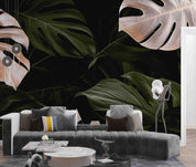 3D Monstera Leaf Luxury Tropical Jungle Background Wall Mural Wallpaper GD 3228- Jess Art Decoration