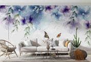 3D Watercolor Floral Leaves Butterfly Wall Mural Wallpaper GD 4531- Jess Art Decoration