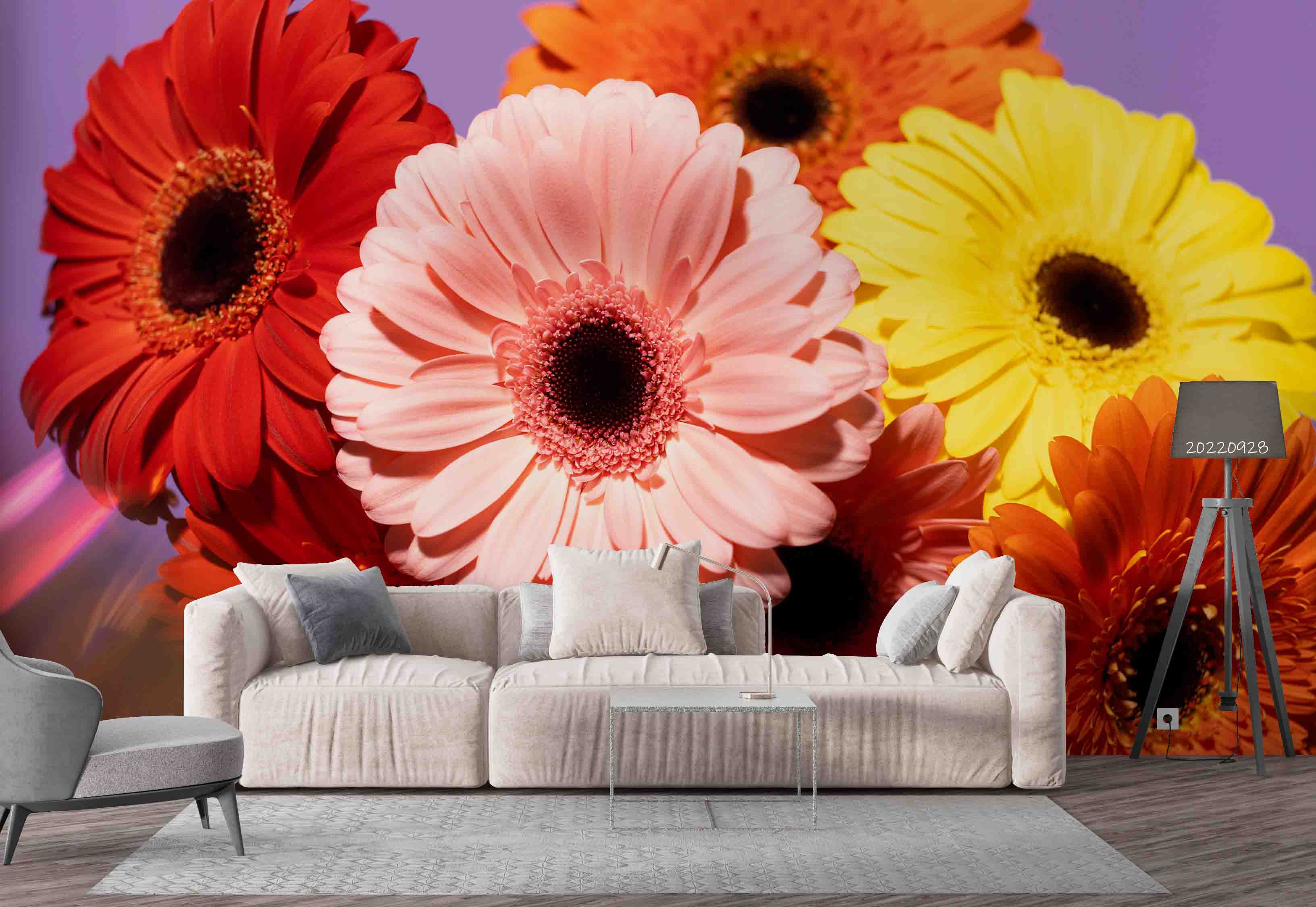 3D Spring Colorful Gerbera Wall Mural Wallpaper GD 3356- Jess Art Decoration