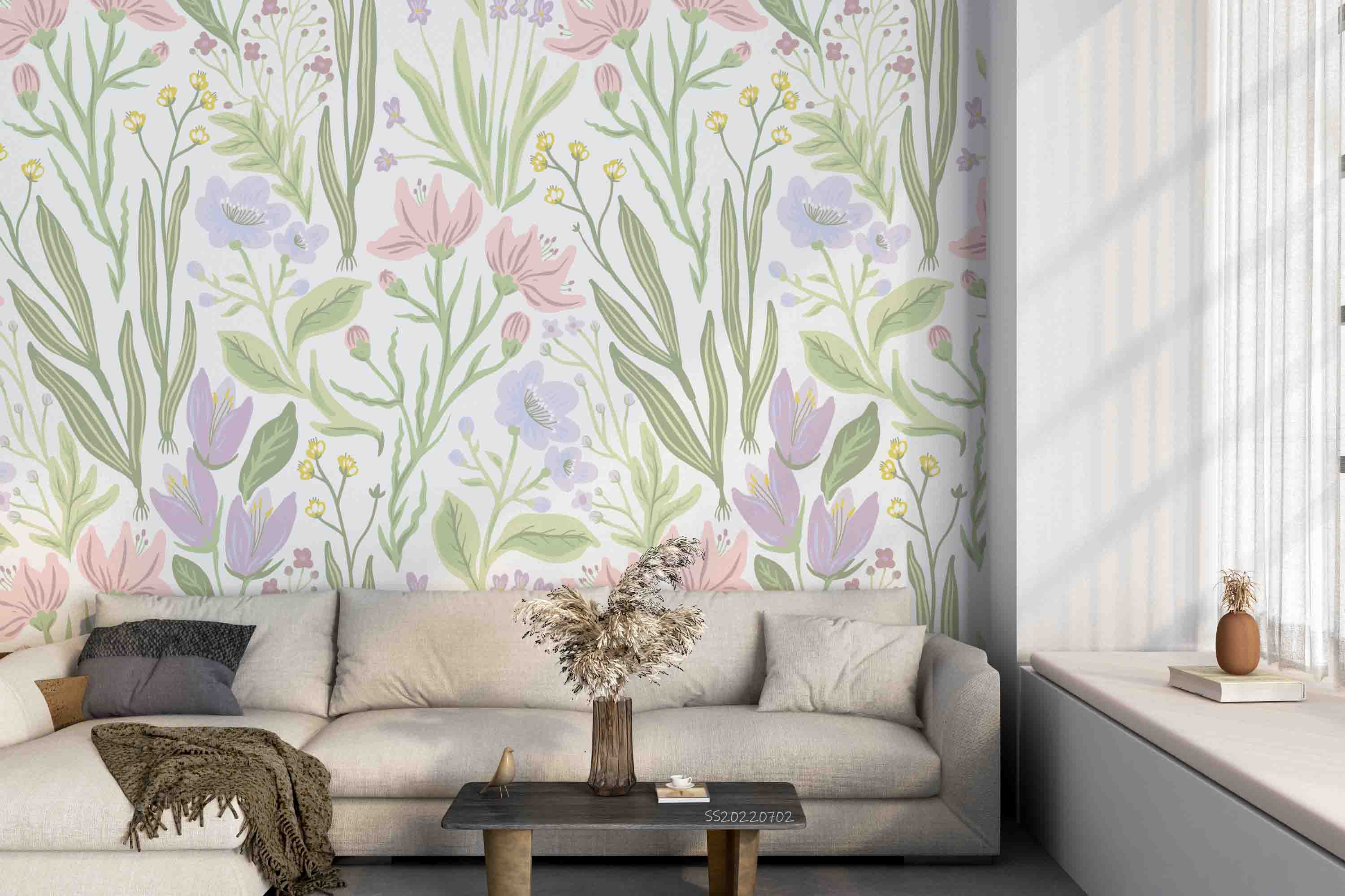 3D Watercolor Plants Leaves Floral Wall Mural Wallpaper GD 5118- Jess Art Decoration