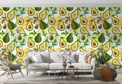 3D Watercolor Avocado Pattern Exotic Leaves Wall Mural Wallpaper GD 5133- Jess Art Decoration