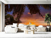 3D Beach Wave Sea Coconut Tree Sunrise Wall Mural Wallpaper GD 4946- Jess Art Decoration