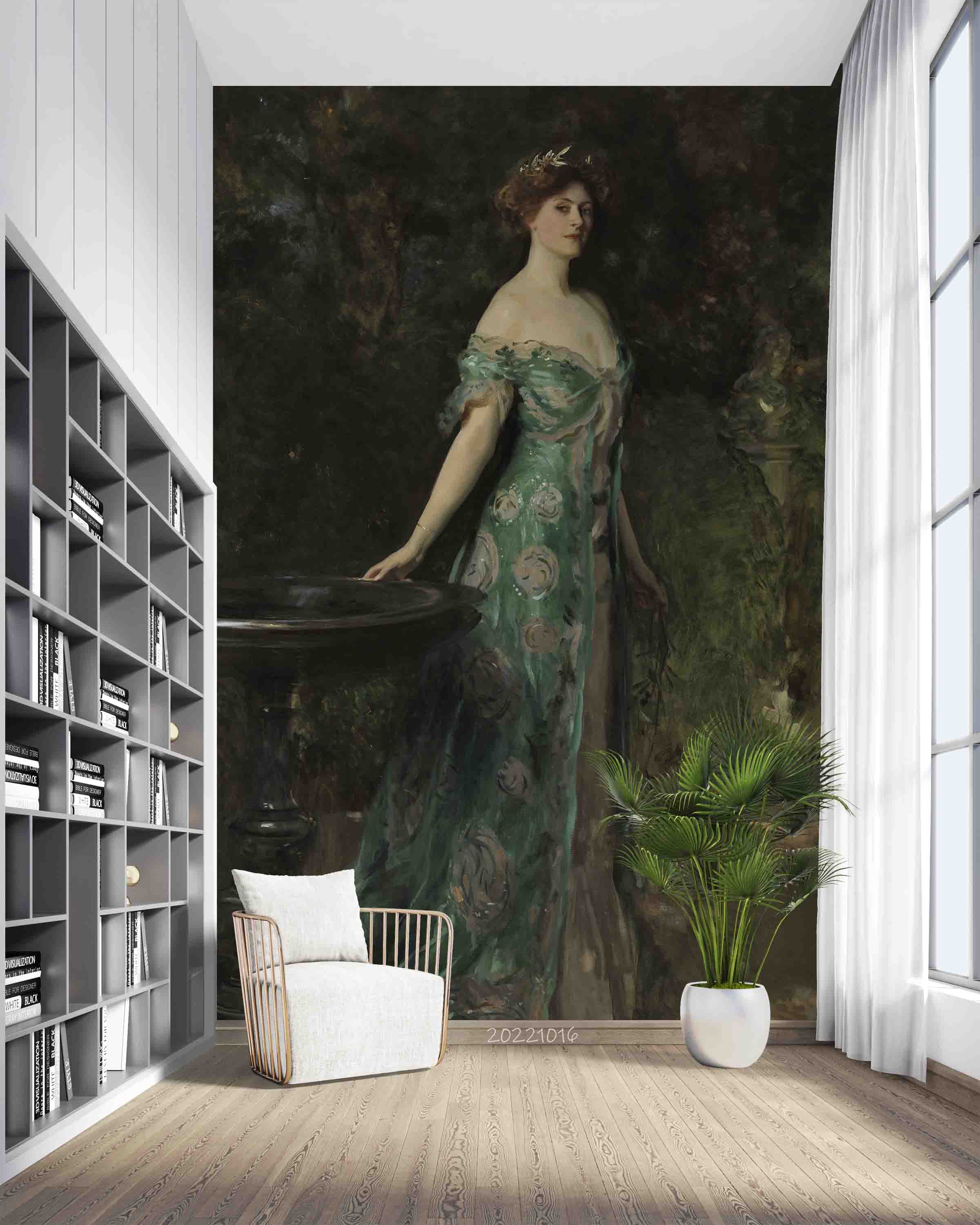 3D Oil Painting Woman Portrait Wall Mural Wallpaper GD 2977- Jess Art Decoration