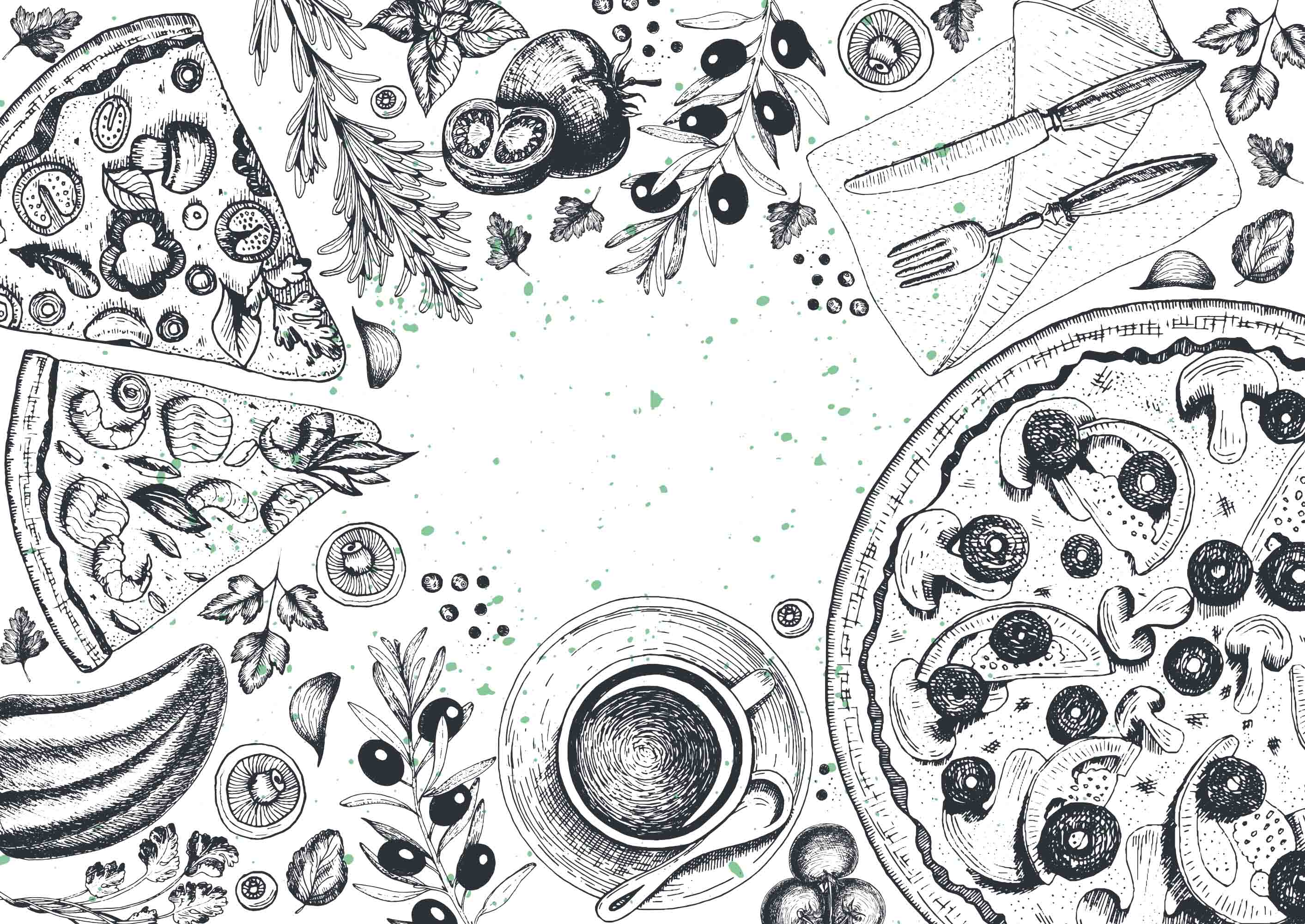 3D Restaurant Snack Bar Diner Fast Food Pizza Wall Mural Wallpaper 52