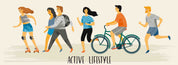 3D Cartoon Fitness Running Cycling Wall Mural Wallpaper YXL 1705