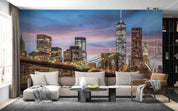 3D Brooklyn Bridge Sunset New York City USA  Wall Mural Wallpaper GD 4326- Jess Art Decoration