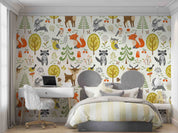 3D Cartoon Forest Animal Kids Wall Mural Wallpaper GD 4882- Jess Art Decoration