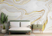 3D Abstract White Gold Marble Texture Wall Mural Wallpaper GD 4416- Jess Art Decoration