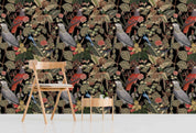 3D Jungle Plant Leaf Animal Birds Wall Mural Wallpaper GD 3241- Jess Art Decoration
