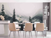 3D Tall Trees Forest Mountains Covered Fog Wall Mural Wallpaper GD 3209- Jess Art Decoration