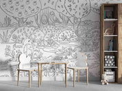 3D Doodle Cute Forest Animals Plants Trees Mushrooms Floral Wall Mural Wallpaper GD 5100- Jess Art Decoration