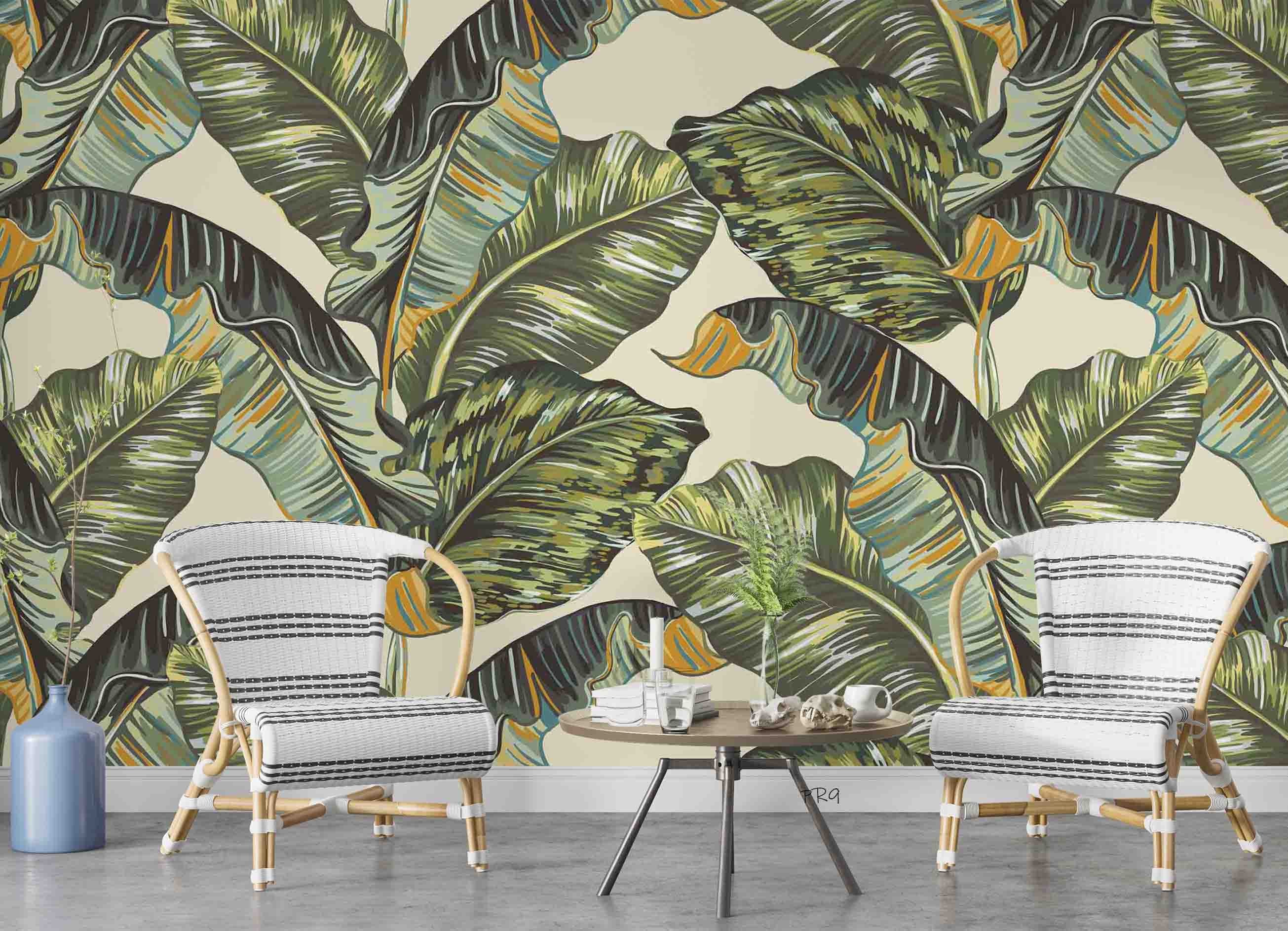 3D Retro Tropical Banana Leaf Wall Mural Wallpaper GD 4688- Jess Art Decoration