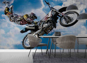 3D Freestyle Motocross Rider Jump Wall Mural Wallpaper GD 4511- Jess Art Decoration