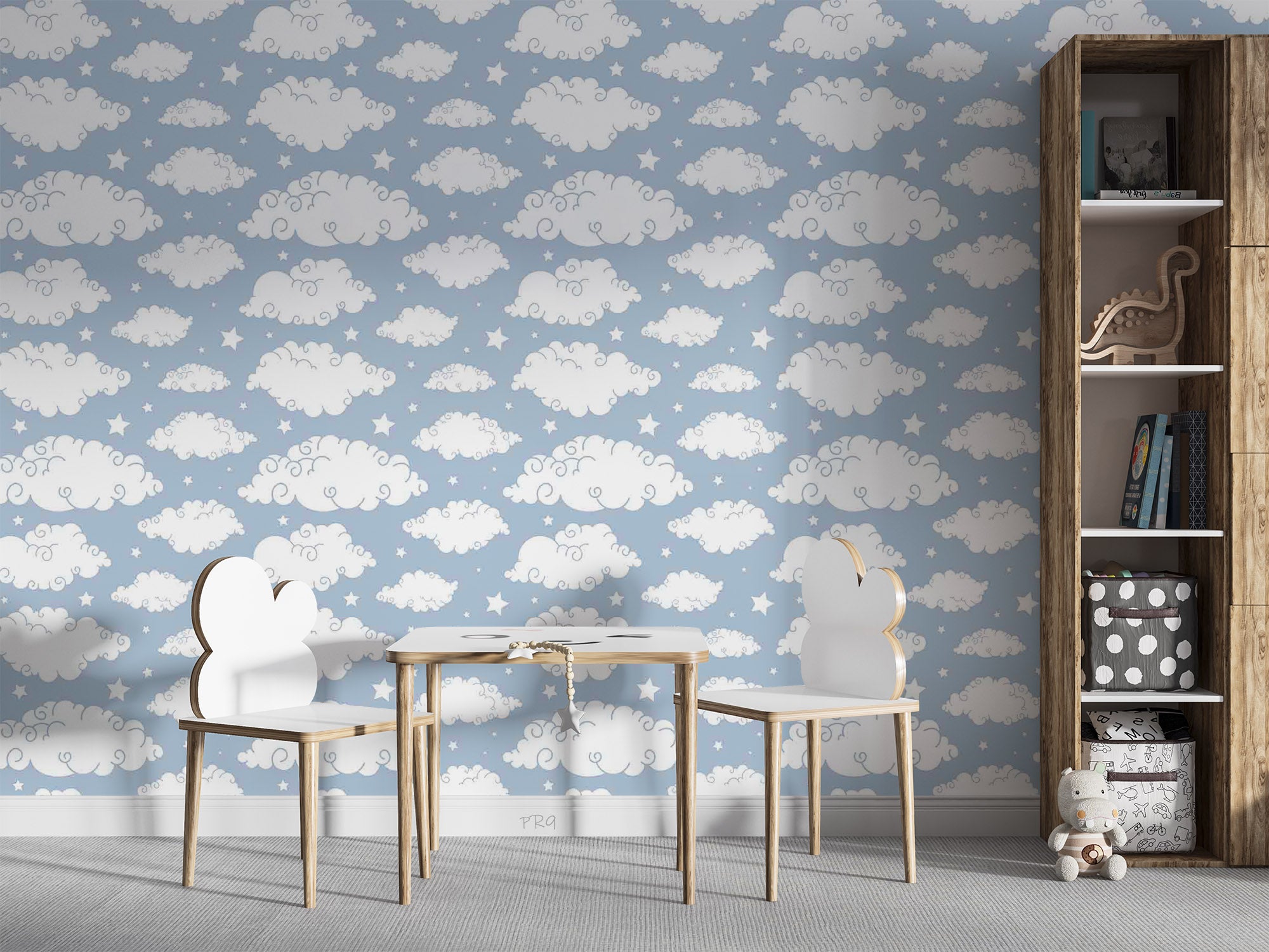 3D Cute Cloud Stars Kids Wall Mural Wallpaper GD 4665- Jess Art Decoration