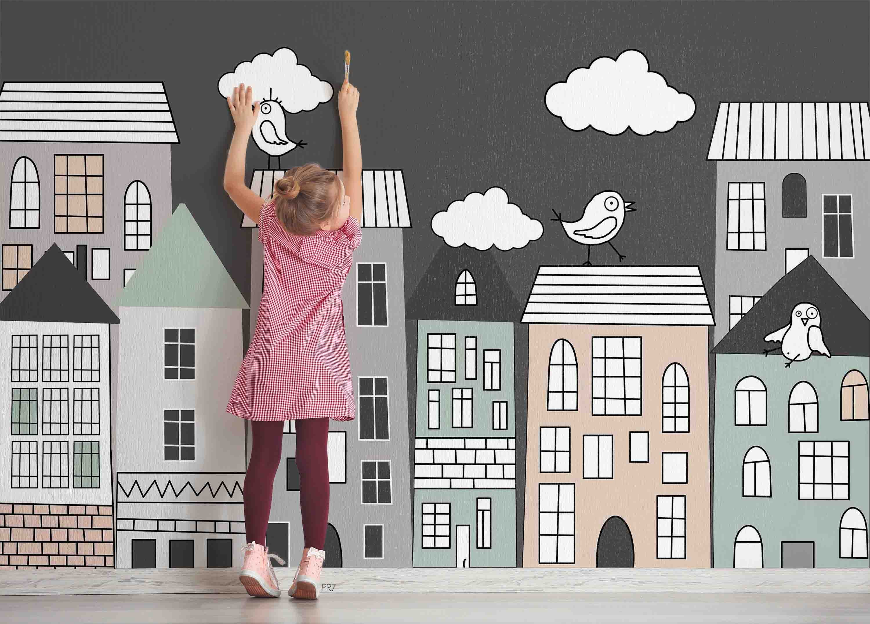 3D Cartoon City Building Kids Wall Mural Wallpaper GD 4453- Jess Art Decoration
