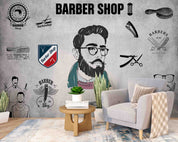 Barber Shop Head Scissors Comb Barber Shop Wallpaper barbershop graffiti wall mural for barber shop - view 6