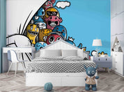 Abstract Graffiti Funny Monster Wallpaper urban graffiti wall mural for teen room, studio or feature wall - view 6