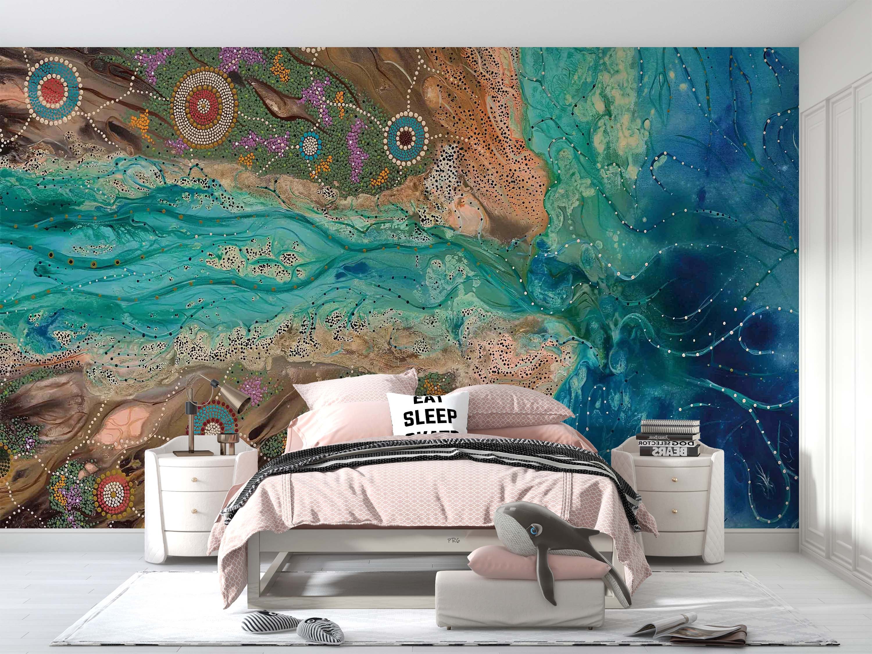 3D Abstract Ocean Mountain Wall Mural Wallpaper YXL 8- Jess Art Decoration