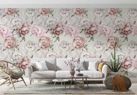 3D Vintage Peony Floral Background Wall Mural Wallpaper GD 5096- Jess Art Decoration