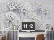 3D Flower Dried Flower White Wall Mural Wallpaper YXL 06- Jess Art Decoration