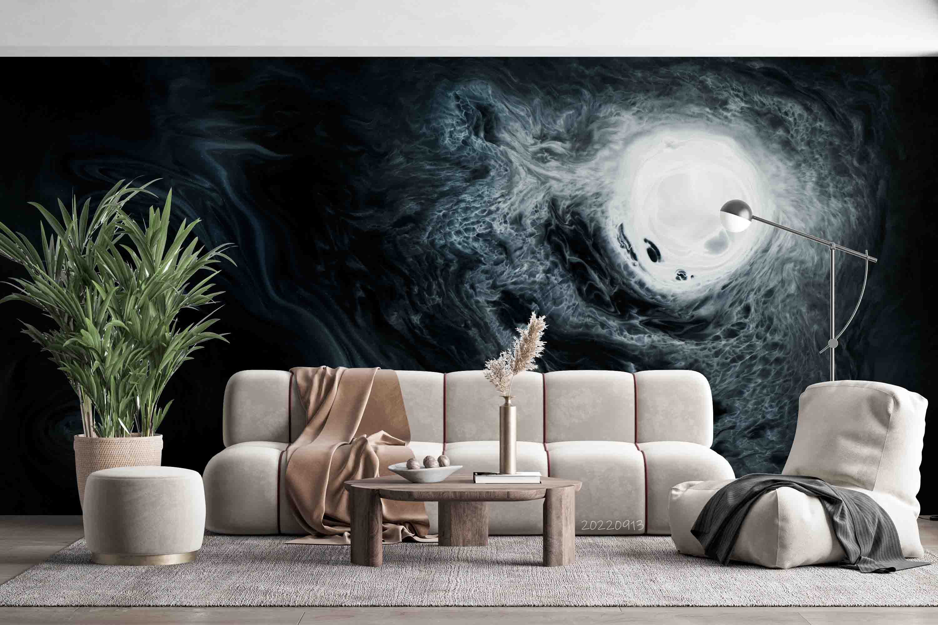 3D Abstract Blue Watercolor Pattern Background Wall Mural Wallpaper GD 3591- Jess Art Decoration
