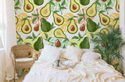 3D Watercolor Avocado Pattern Exotic Leaves Wall Mural Wallpaper GD 5133- Jess Art Decoration