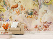 3D Saints Angels Fresco St Charles Church Wall Mural Wallpaper GD 5039- Jess Art Decoration