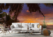 3D Beach Wave Sea Coconut Tree Sunrise Wall Mural Wallpaper GD 4946- Jess Art Decoration