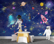 3D Astronaut Space Adventure astronaut space adventure scene wall mural wallpaper for kids room - view 6