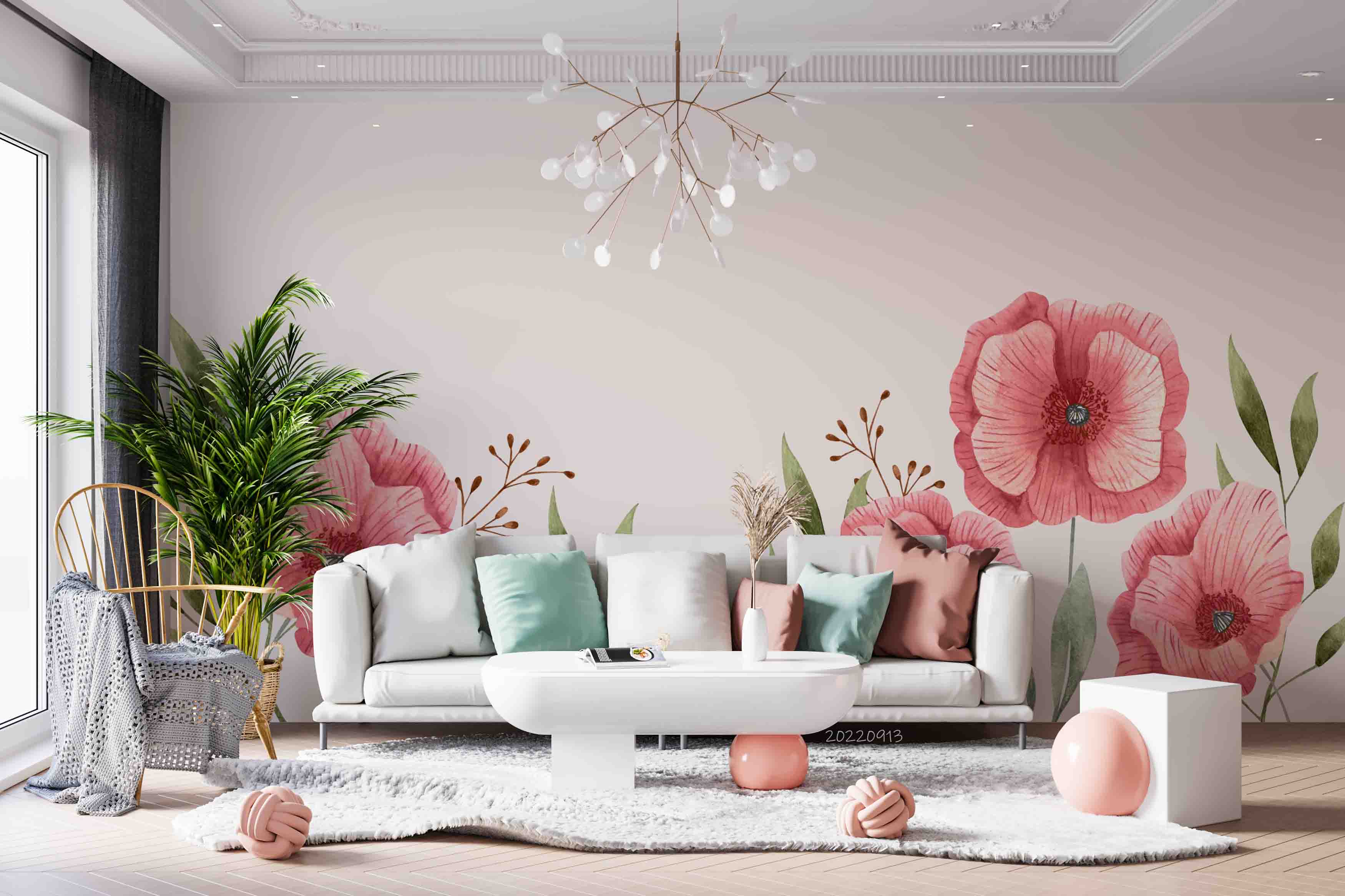 3D Watercolor Floral Spring Background Wall Mural Wallpaper GD 3511- Jess Art Decoration