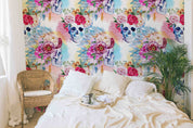 3D Watercolor Peony Skull Wreath Pattern Wall Mural Wallpaper GD 5193- Jess Art Decoration